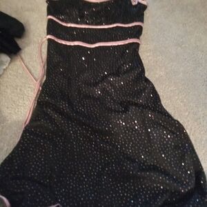 Black Dress with Pink Accents